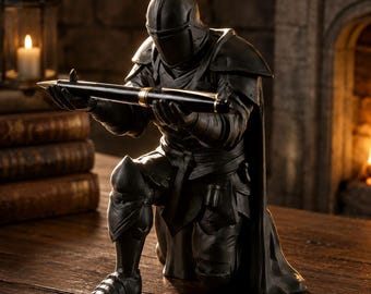 3D Printed Knight Pen Holder, Desktop Organizer, Samurai Desk Decor, Office Accessory