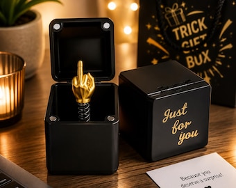 Middle Finger Pop Up Prank Gift Box, Funny Novelty Gag Present, Desk Decor
