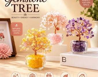 Albero dei soldi in cristallo naturale, albero della ricchezza secondo il Feng Shui, ciotola dell'abbondanza in pietra preziosa, decorazione a forma di albero in cristallo, regalo per la prosperità in casa e in ufficio.