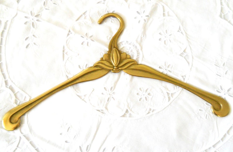 1 vintage brass coat hanger brass wedding dress hanger clothes Etsy