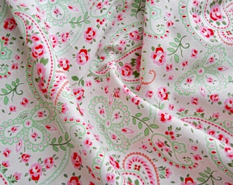 ongebruikte Rosali patchwork stof quiltstof groene paisley stof Cath Kidston stof 147