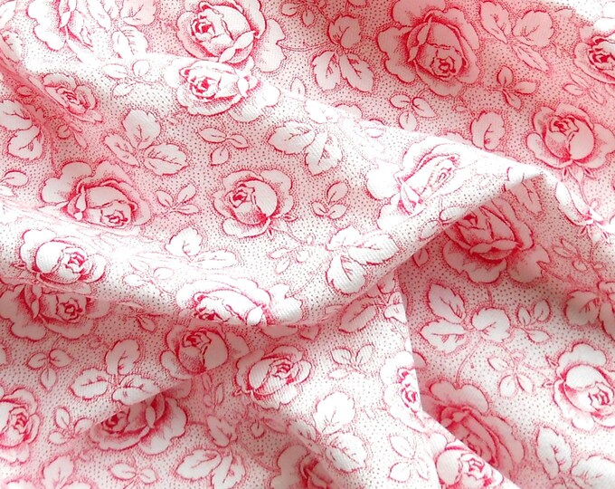 Vintage Floral Fabric Patchwork Quilting Fabric Antique Red Etsy