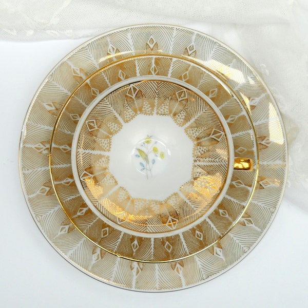 SALE: vintage teacup german porcelain tea cups teacup trio set german teacup tea cup and saucer  66