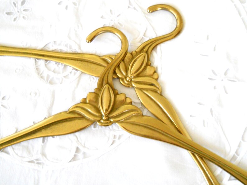 1 vintage brass coat hanger brass wedding dress hanger clothes Etsy