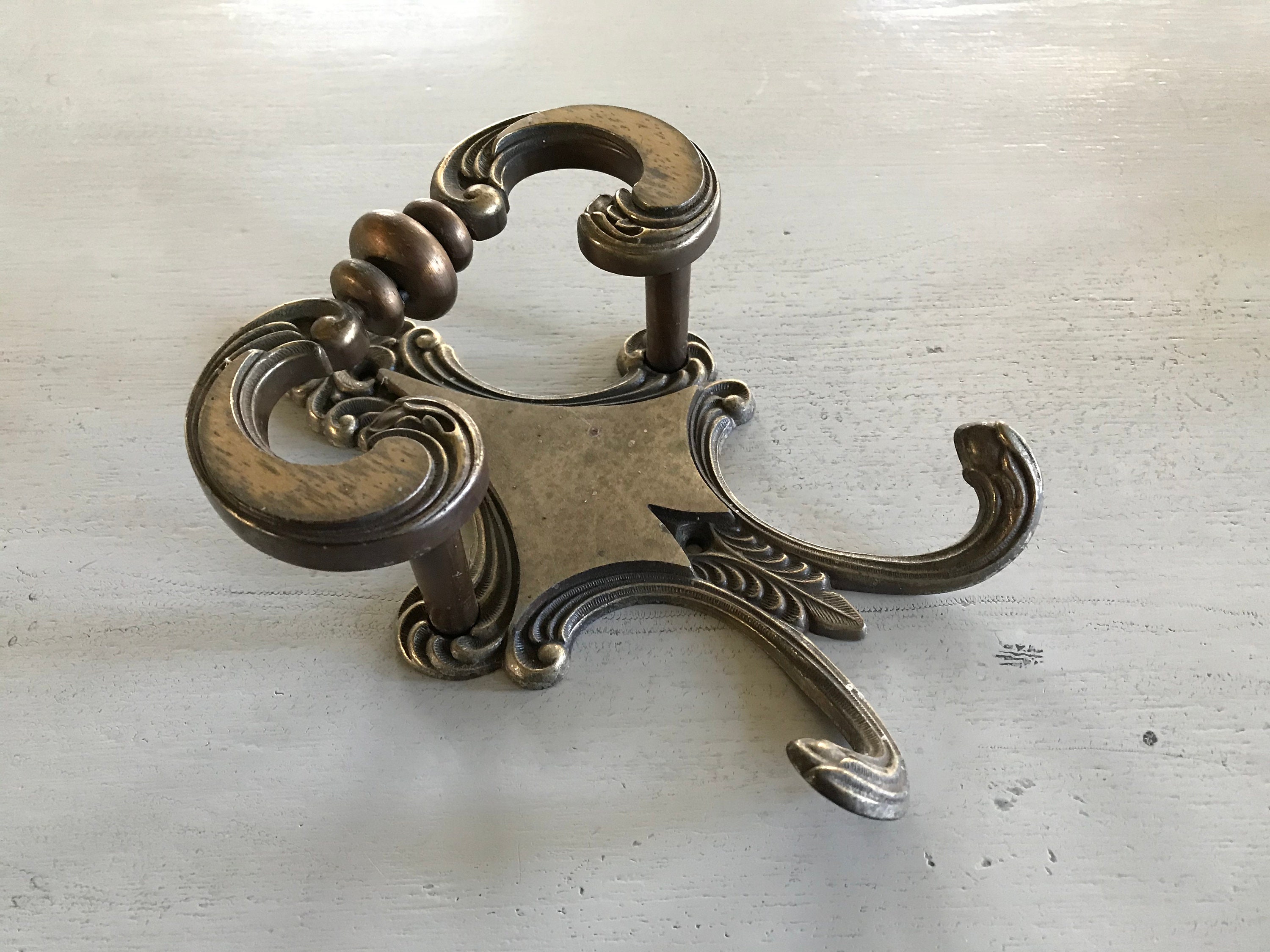 SALE 1 Large Vintage Brass Coat Hook Vintage Brass Wall Hook Etsy