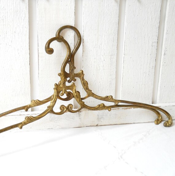 2 antique brass clothes hangers vintage coat hanger antique Etsy