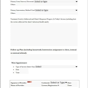 Fillable PDF Progress Note Template