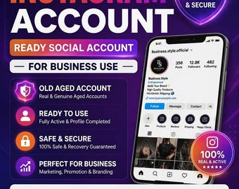 Aged Instagram Account for Business Use, Marketing, Branding (Instant Delivery) 1-3 month old
