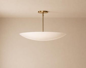 Lámpara de techo semiempotrada de latón macizo hecha a mano, lámpara de techo moderna tipo cuenco, luminaria de latón de lujo, decoración minimalista.