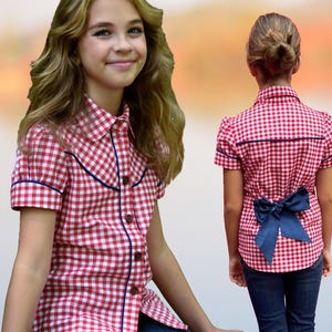 Western Style Blouse Digital PDF Sewing Pattern + Step-by-Step Video Guide
