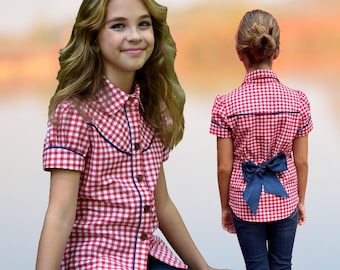 Western Style Blouse Digital PDF Sewing Pattern + Step-by-Step Video Guide