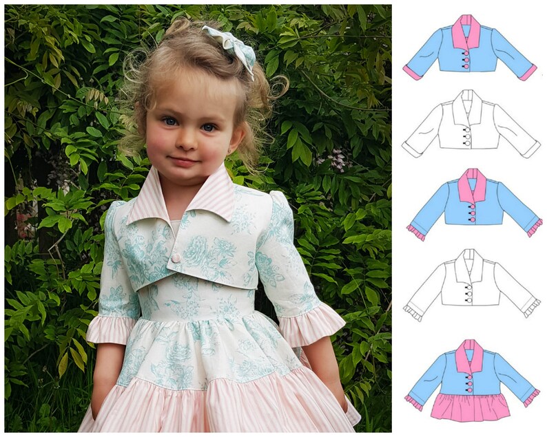 Girls Ruffle Bolero Jacket PDF Sewing Pattern Cropped Jacket Etsy