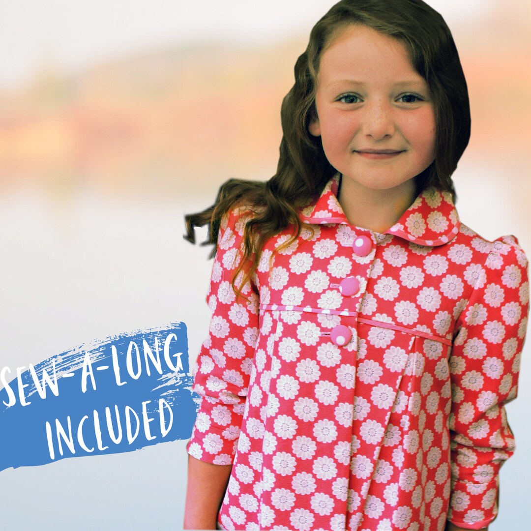 Girls Coat Vintage Coat PDF Sewing Pattern Ages 112 Instant Download