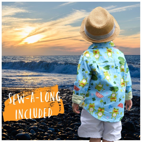 Unisex Childs Shirt PDF Sewing Pattern | Boys Shirt | Girls Shirt | Classic Button Down Shirt | Ages 1 - 14 | Teenage | Intermediate Sewing