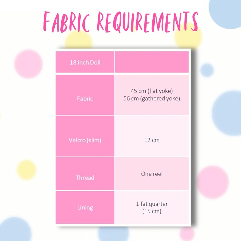 Isabella Doll dress, pdf sewing pattern for American Girl dolls. 18 inch doll clothes. Dress with pin tucks on the fron bodice and velcro closure. You get video tutorials for every step. Fabric requirements.