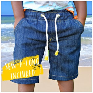 Boys Shorts PDF Sewing Pattern - Oscar | Versatile | Easy | Beginner | Teen & Toddlers | Elasticated Waist | Video Instructions | Ages 1-16