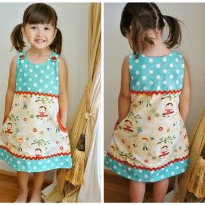 Pinafore PDF Sewing Pattern - Mimi | Toddler Dress | Sewing for Kids | Easy for Beginners | Applique | Video Instructions | Ages 1-12