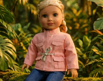 Safari Jacket Sewing Pattern + Video Tutorial for 18 Inch Dolls | American Girl Doll Clothes