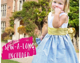 Flower Girl Dress PDF Sewing Pattern | Classic Style | Ages 1-12 | Party | Wedding | Bridesmaid | Bestseller | Video Instructions