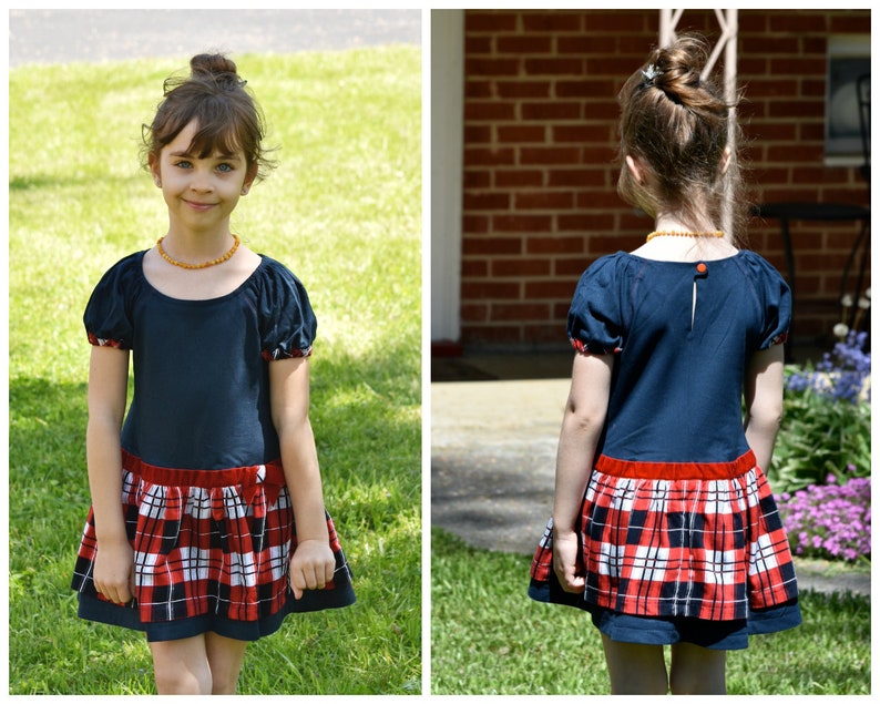 Girls Raglan Dress Pattern PDF PDF Sewing Pattern for Girl Sewing Pattern for Toddler Girl Tunic Download Age 1-6 image 2