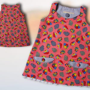 Megan Pinafore PDF Sewing Pattern for Age 1-12 includes eBook and Video Anleitung