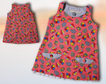 Megan Pinafore PDF Sewing Pattern for Age 1-12 includes eBook and Video Anleitung