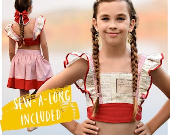 Crop Top | PDF Sewing Pattern | Tilly Crop Top | Frocks & Frolics | Girls | PDF | Sewing | Pattern