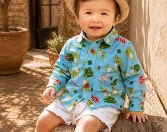 Unisex Kids Button-Down Shirt Sewing Pattern, Ages 1-14 what a Fun Project!