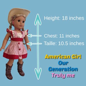 Isabella Doll dress, pdf sewing pattern for American Girl dolls. 18 inch doll clothes. Dress with pin tucks on the fron bodice and velcro closure. You get video tutorials for every step.Size chart.