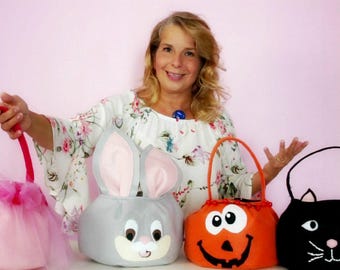 Halloween Treat Basket Digital PDF Sewing Pattern + Video Tutorial