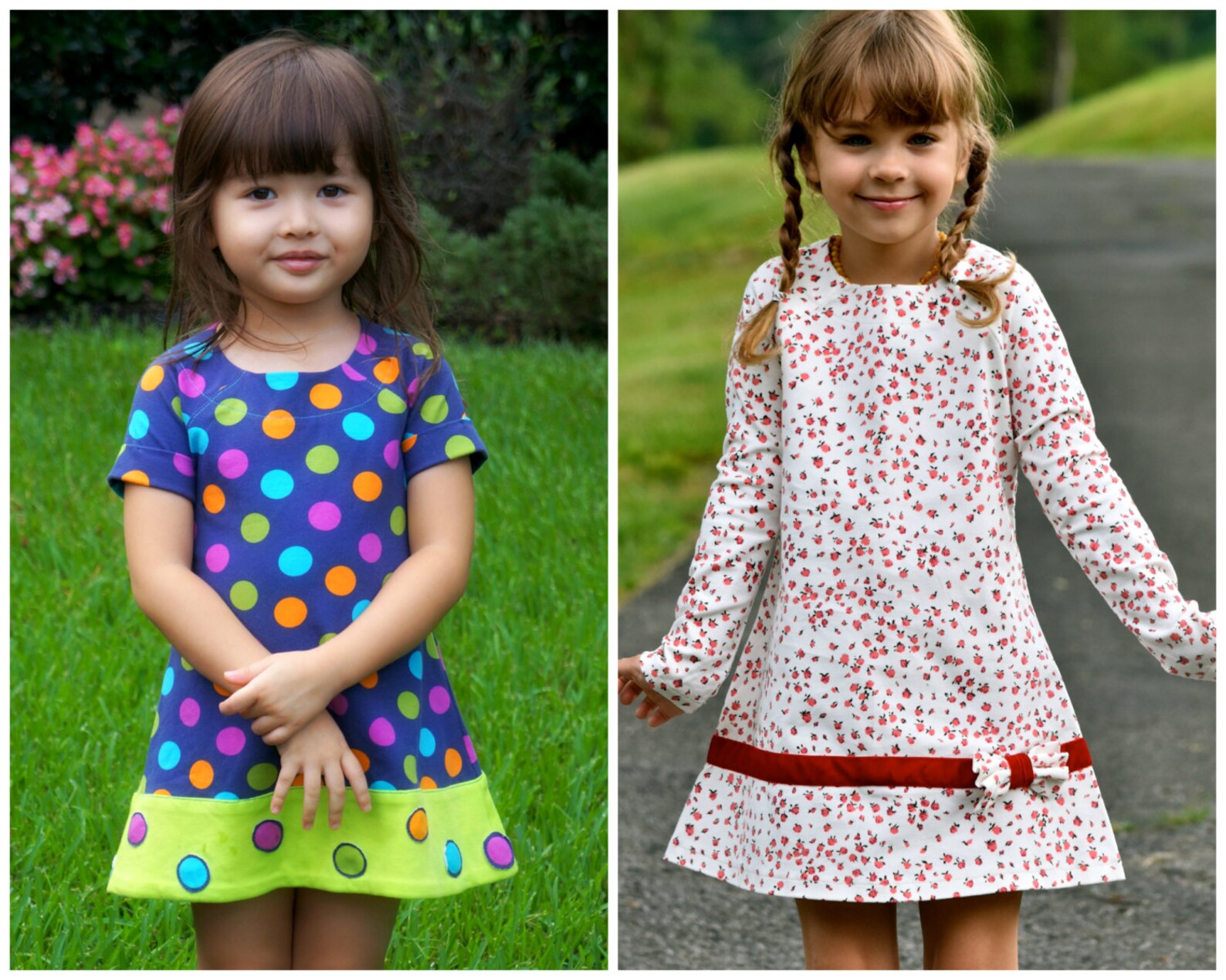Easy Girls Dress PDF Sewing Pattern A Line Dress Raglan | Etsy