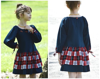 Girls Raglan Dress Pattern PDF | PDF Sewing Pattern for Girl | Sewing Pattern for Toddler | Girl Tunic | Download Age 1-6 |