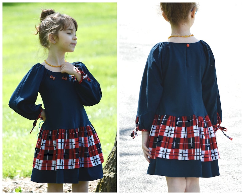 Girls Raglan Dress Pattern PDF PDF Sewing Pattern for Girl Sewing Pattern for Toddler Girl Tunic Download Age 1-6 image 1