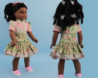 PDF Doll Sewing Pattern: Scarlett Skirt & Western Blouse for 18" Dolls