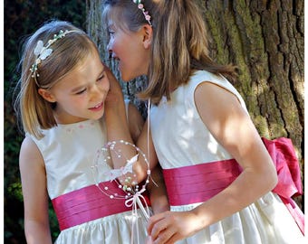 Cummerbund PDF Sewing Pattern with Bow Ties for Flower Girl Dress eBook + Video Guide