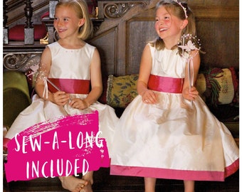 Flower Girl Dress PDF Sewing Pattern | Classic Style | Ages 1-12 | Party Dress | Wedding | Bridesmaid | Festive | Video Instructions