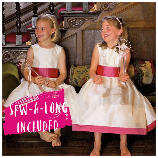 Flower Girl Dress PDF Sewing Pattern | Classic Style | Ages 1-12 | Party Dress | Wedding | Bridesmaid | Festive | Video Instructions