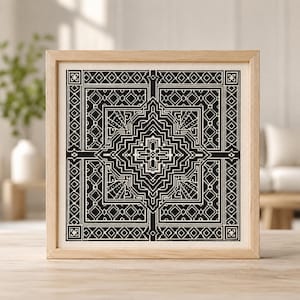 Blackwork Geometric Mandala Cross Stitch PDF Pattern Counted Chart