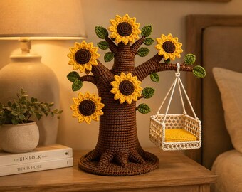 Sunflower Tree Crochet Pattern, Amigurumi Home Decor, Intermediate (PDF Pattern)