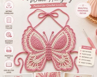 Butterfly Crochet Wall Hanging Pattern | Delicate Lace Boho Decor (PDF)