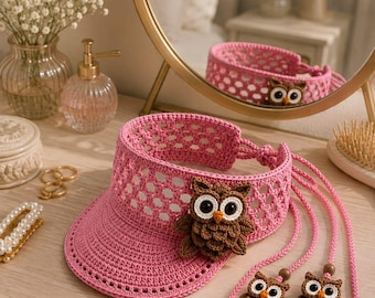 Crochet Owl Lace Visor Pattern (PDF Download), Summer Sun Hat Tutorial