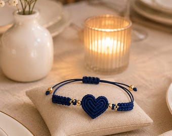 Crochet Heart Charm Bracelet Pattern, Macrame Friendship Bracelet Tutorial (PDF Download)