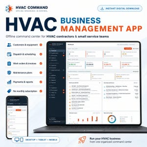HVAC Business Management App | Offline Work Order, Invoice, Client Tracker