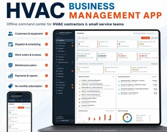 HVAC Business Management App | Offline Work Order, Invoice, Client Tracker