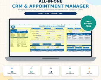 Excel CRM Template | Client Tracker, Sales Pipeline, Contact Log (Digital Download)