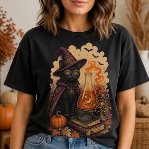 Halloween Science Teacher Shirt, Black Cat Chemistry Tee, Spooky STEM Gift