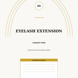 Eyelash Extension Consent Form Editable PDF | Lash Extension Waiver Form | Lash Artist Consent Form | Beauty Salon Template | A4 & US Letter