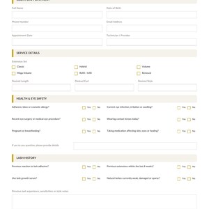 Eyelash Extension Consent Form Editable PDF | Lash Extension Waiver | Eyelash Client Consent | Beauty Salon Template | A4 & US Letter