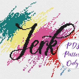Pretty Profanity: Jerk - PDF Cross Stitch Pattern