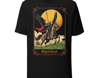Camiseta de húsares alados, camiseta gráfica de húsares polacos, ropa histórica de caballero medieval, regalo de historia militar de caballero, recuerdo de Polonia